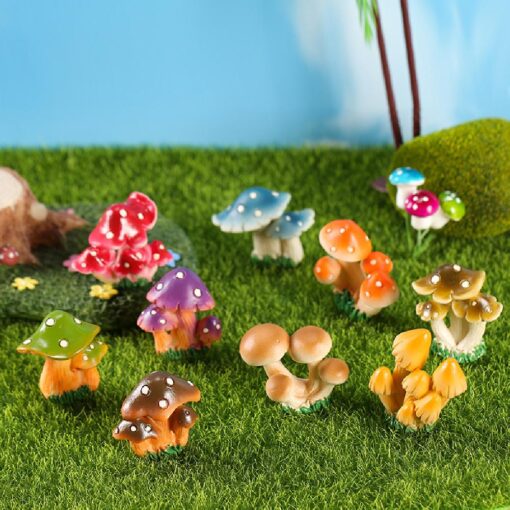 Artificial Mini Resin Mushroom Fairy Garden Decorations - Image 4