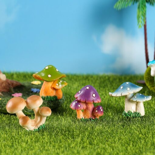 Artificial Mini Resin Mushroom Fairy Garden Decorations - Image 5