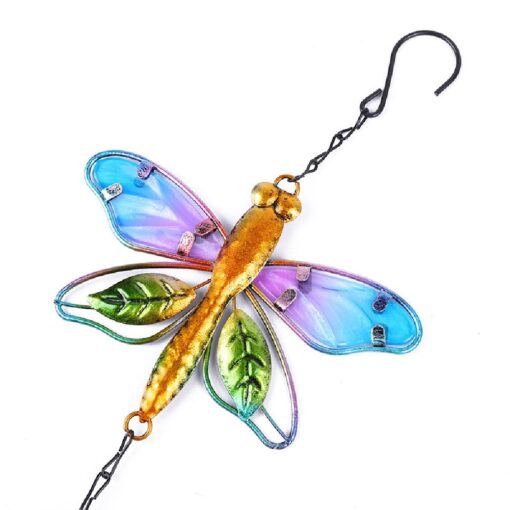 Glass Hummingbird Dragonfly Outdoor Windchimes Hanging Bells Decoration - Image 19