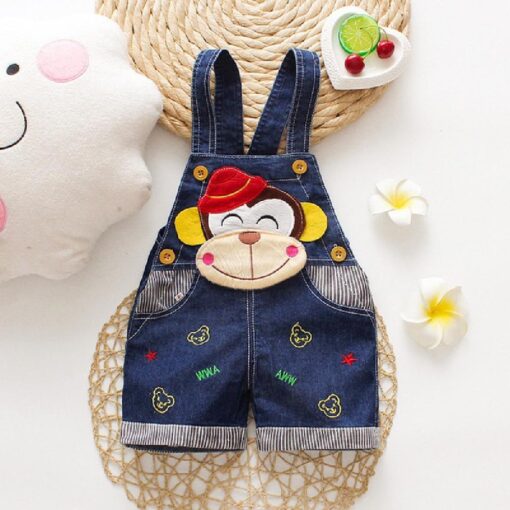 Monkey Denim Overalls Shorts Jeans