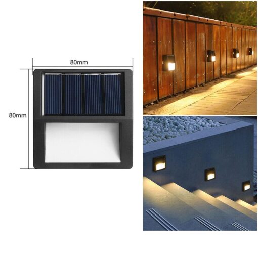 1/2/4 pack Solar Deck Lights Outdoor Waterproof LED Steps Lamps for Stairs - Image 4