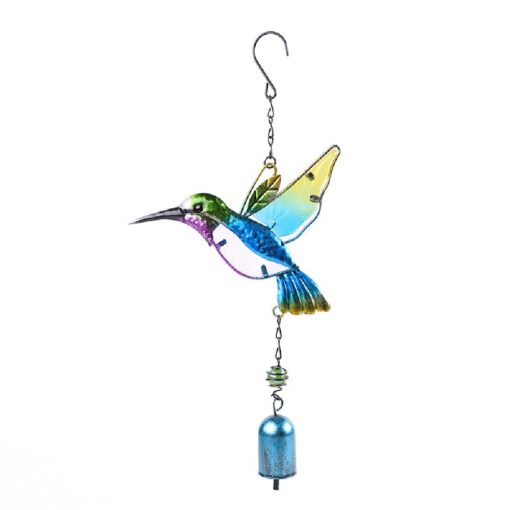 Glass Hummingbird Dragonfly Outdoor Windchimes Hanging Bells Decoration - Image 3