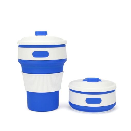 350ml Reusable Pocket Silicone Bottle with Lids  Collapsible Travel Silicone Folding Cup - Image 4