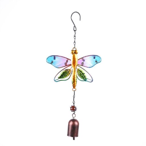 Glass Hummingbird Dragonfly Outdoor Windchimes Hanging Bells Decoration - Image 4