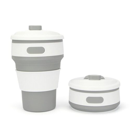 350ml Reusable Pocket Silicone Bottle with Lids  Collapsible Travel Silicone Folding Cup - Image 6