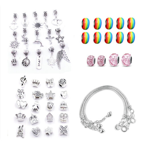 Charm Bracelet Kit DIY Gift with 3 Silver Chain - Image 13