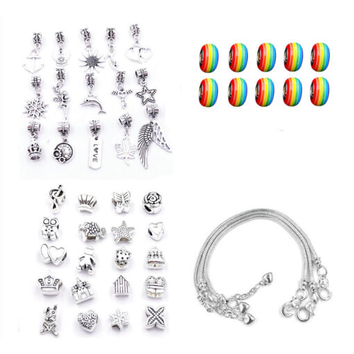 Charm Bracelet Kit DIY Gift with 3 Silver Chain - Image 14