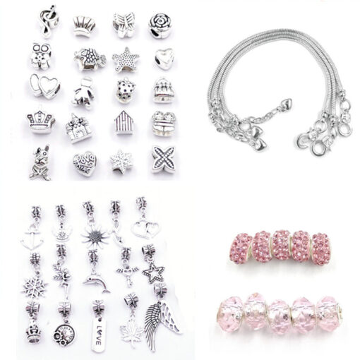 Charm Bracelet Kit DIY Gift with 3 Silver Chain - Image 10