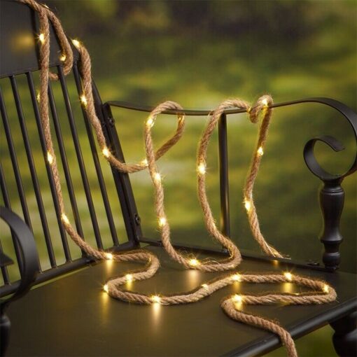 Solar Powered Hemp Rope Lights - Image 4