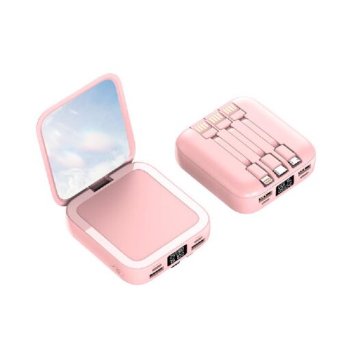 Built-in 3 Cables Makeup Mirror with Digital Display Power bank - Image 8