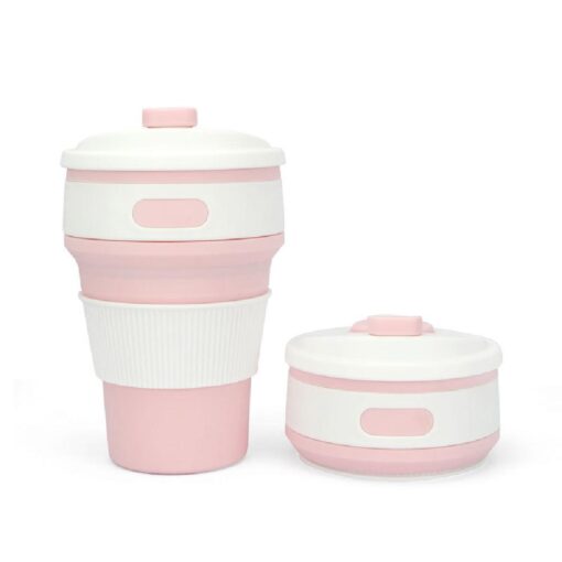 350ml Reusable Pocket Silicone Bottle with Lids  Collapsible Travel Silicone Folding Cup - Image 7