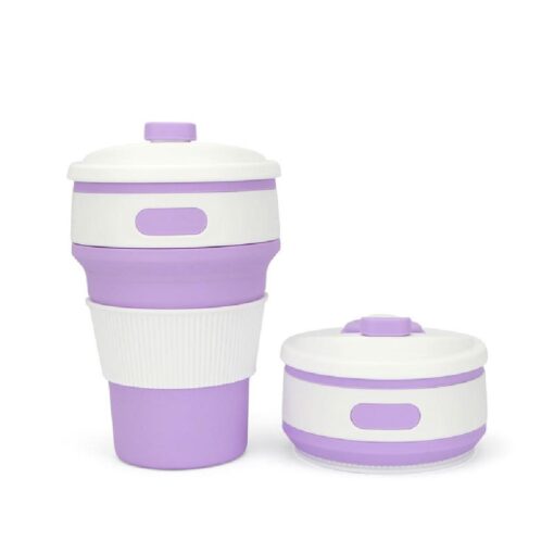 350ml Reusable Pocket Silicone Bottle with Lids  Collapsible Travel Silicone Folding Cup - Image 8