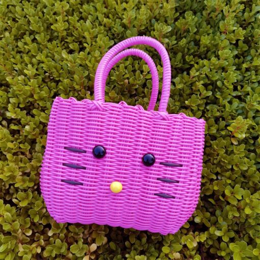 Hand-woven Kitty Cartoon Basket - Image 12