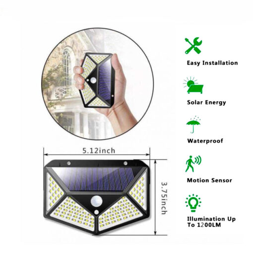 3 Modes Adjustable Motion Sensor 100 LED Solar light - Image 14