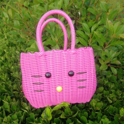 Hand-woven Kitty Cartoon Basket - Image 8