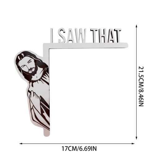 I Saw That Jesus Sign Door Decoration Corner Decor Art Wall Wooden Sculpture - Image 5