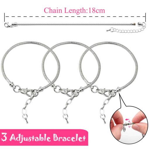 Charm Bracelet Kit DIY Gift with 3 Silver Chain - Image 16