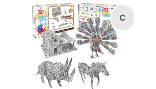 DIY 3D Shape Colouring Puzzle Set - 3 Options