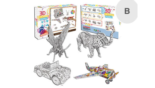 DIY 3D Shape Colouring Puzzle Set - 3 Options - Image 4