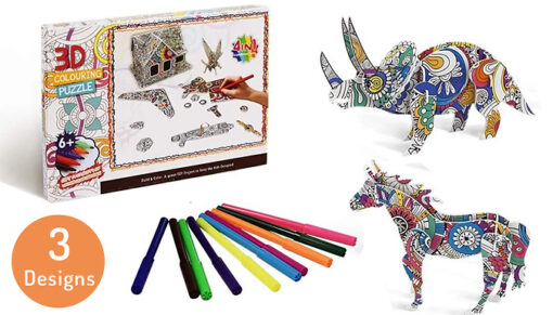 DIY 3D Shape Colouring Puzzle Set - 3 Options - Image 2