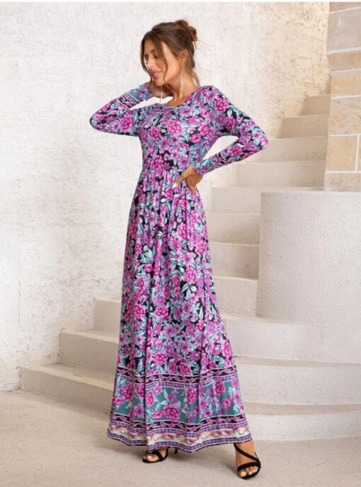 Ladies Casual Boho Maxi Dress - Image 3