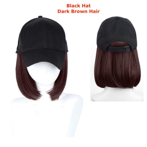 Women's Adjustment Baseball Cap with Short Hair Wig - Image 5