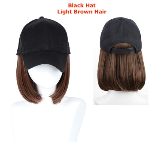 Women's Adjustment Baseball Cap with Short Hair Wig - Image 7