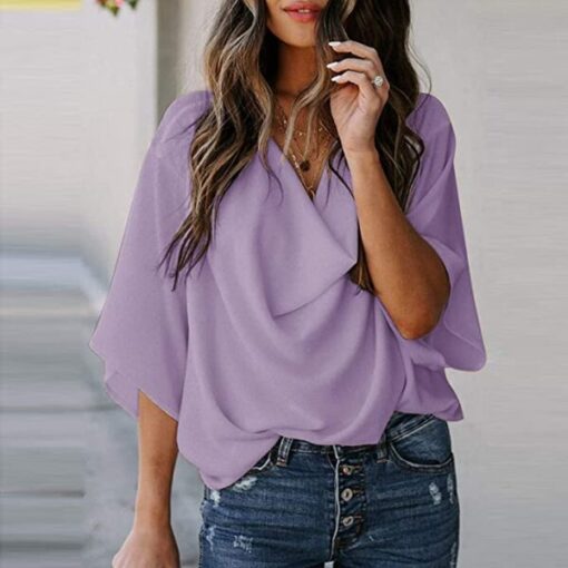 Casual Loose Chiffon Blouse - Image 2