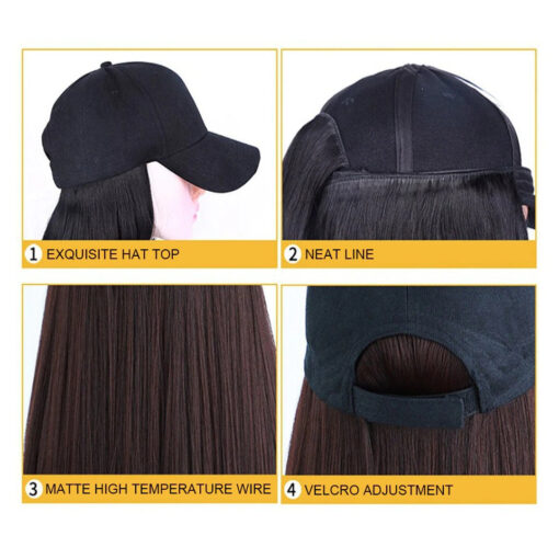 Women's Adjustment Baseball Cap with Short Hair Wig