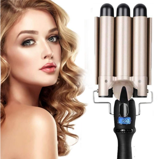 3 Barrel Hair Curling Iron Wand with LCD Temperature Display