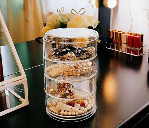 Rotating Round Shaped 4 Layers Accessories Organiser - Image 3