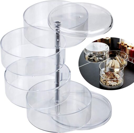 Rotating Round Shaped 4 Layers Accessories Organiser - Image 8