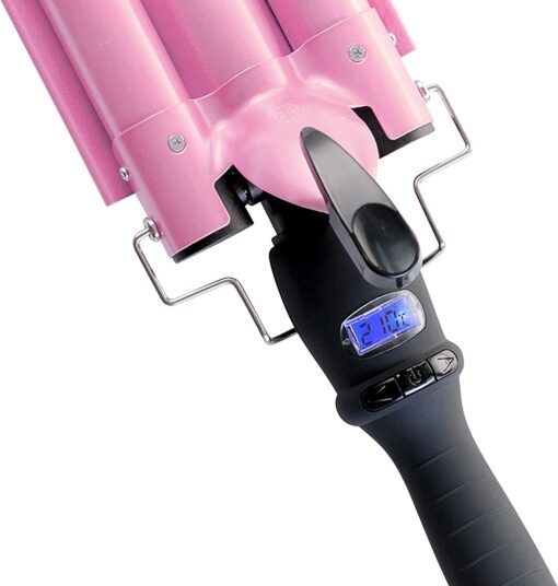 3 Barrel Hair Curling Iron Wand with LCD Temperature Display - Image 9