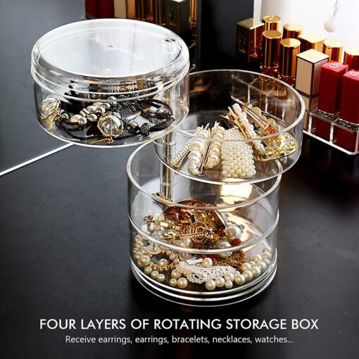 Rotating Round Shaped 4 Layers Accessories Organiser - Image 5