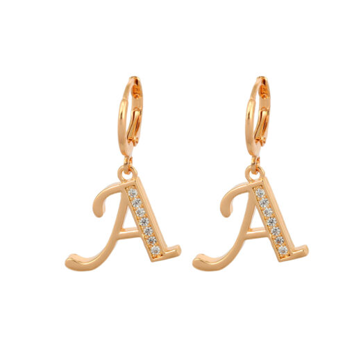 Initial Letter Dangle Earrings