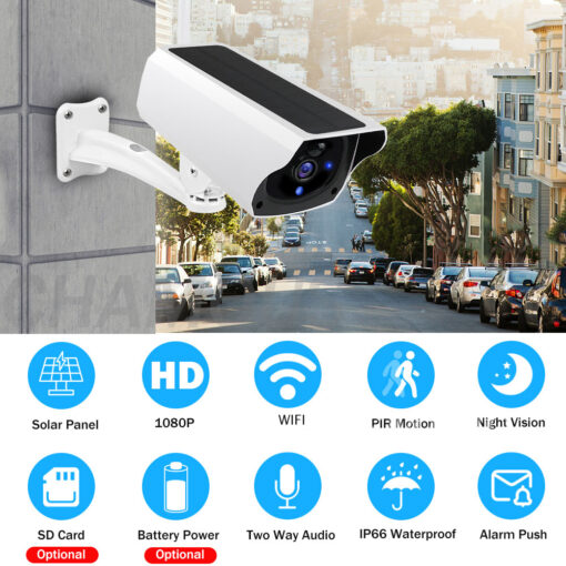 Solar Wifi camera CCTV Surveillance Bullet Two Way Audio - Image 2