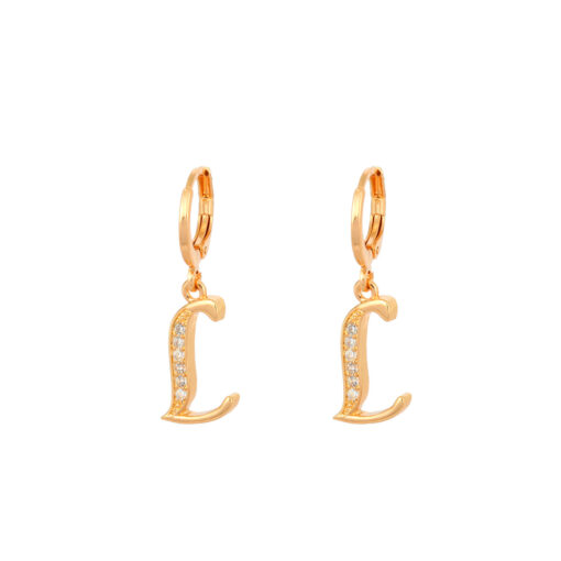 Initial Letter Dangle Earrings - Image 16