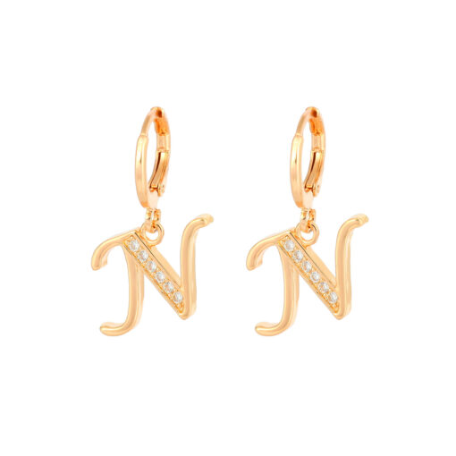 Initial Letter Dangle Earrings - Image 14