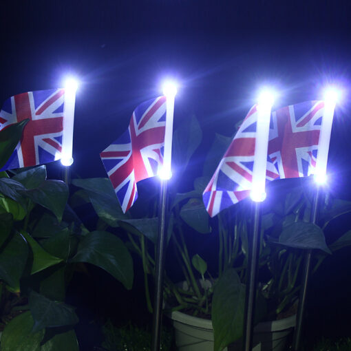 UK Flag LED Solar Garden Lawn Lamp - Image 2