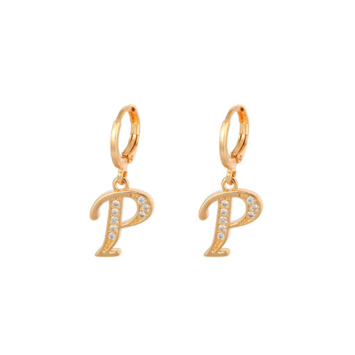 Initial Letter Dangle Earrings - Image 12