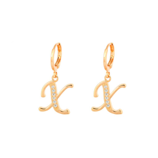 Initial Letter Dangle Earrings - Image 4