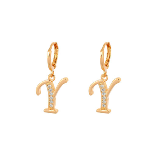 Initial Letter Dangle Earrings - Image 3