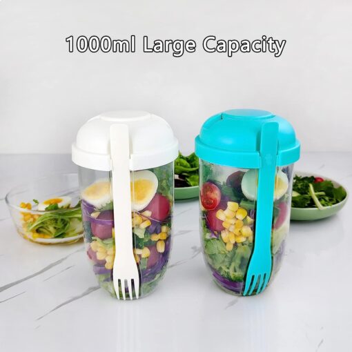 Fresh Salad Shaker Cup with Fork - Image 2