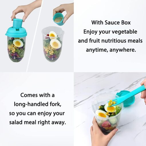 Fresh Salad Shaker Cup with Fork - Image 9