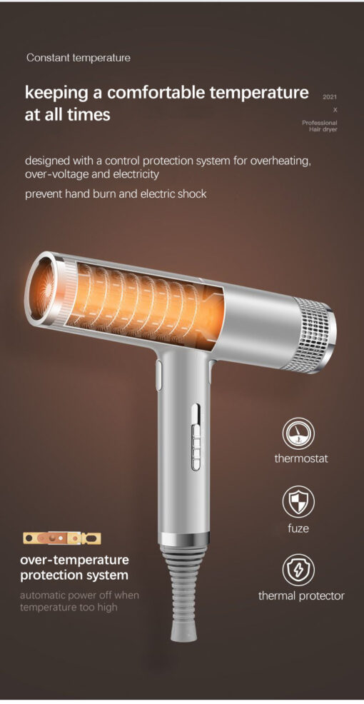 T-shaped Ionic Hot & Cold Hairdryer - Image 2