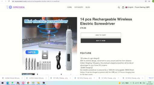 14 pcs Rechargeable Wireless Electric Screwdriver - - Image 6