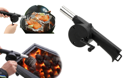 BBQ Portable Mini Manual Hand Crank Fan Air Blower - Image 2