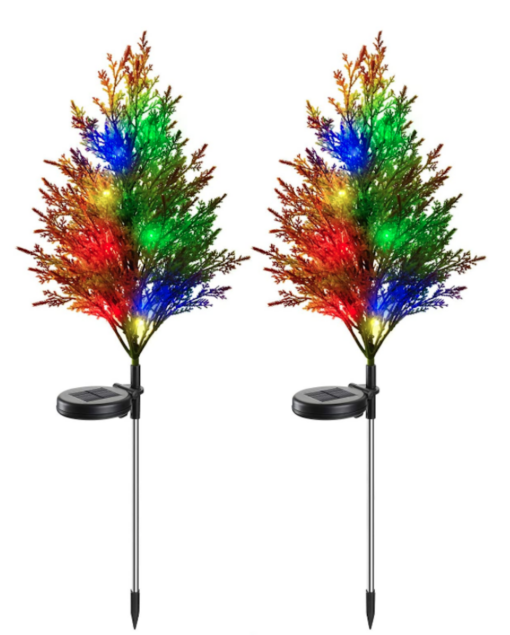 2 pcs LED Solar Cypress Tree Light