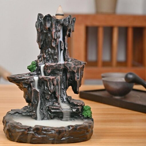 Waterfall Backflow Smoke Incense Holder with free100 cones - Image 3