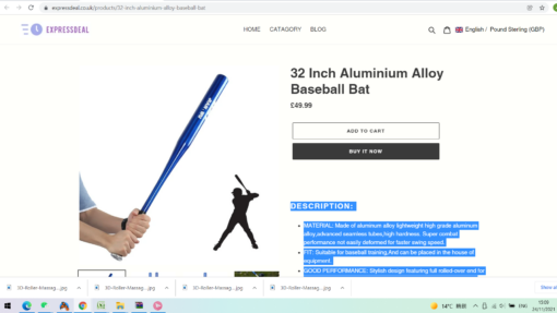 32 Inch Aluminium Alloy Baseball Bat - STOCK CLEARANCE limited stocks - Image 4